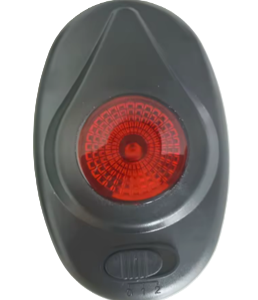 Fence Alert device that flashes when fence voltage is low.